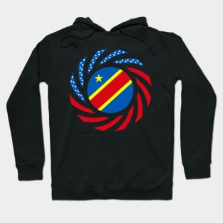 Congolese American (Democratic Republic) Multinational Patriot Flag Series Hoodie